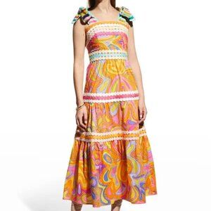 CeliaB Magnolia Paisley Tiered Midi Dress - Small - Beachy Summer Boho